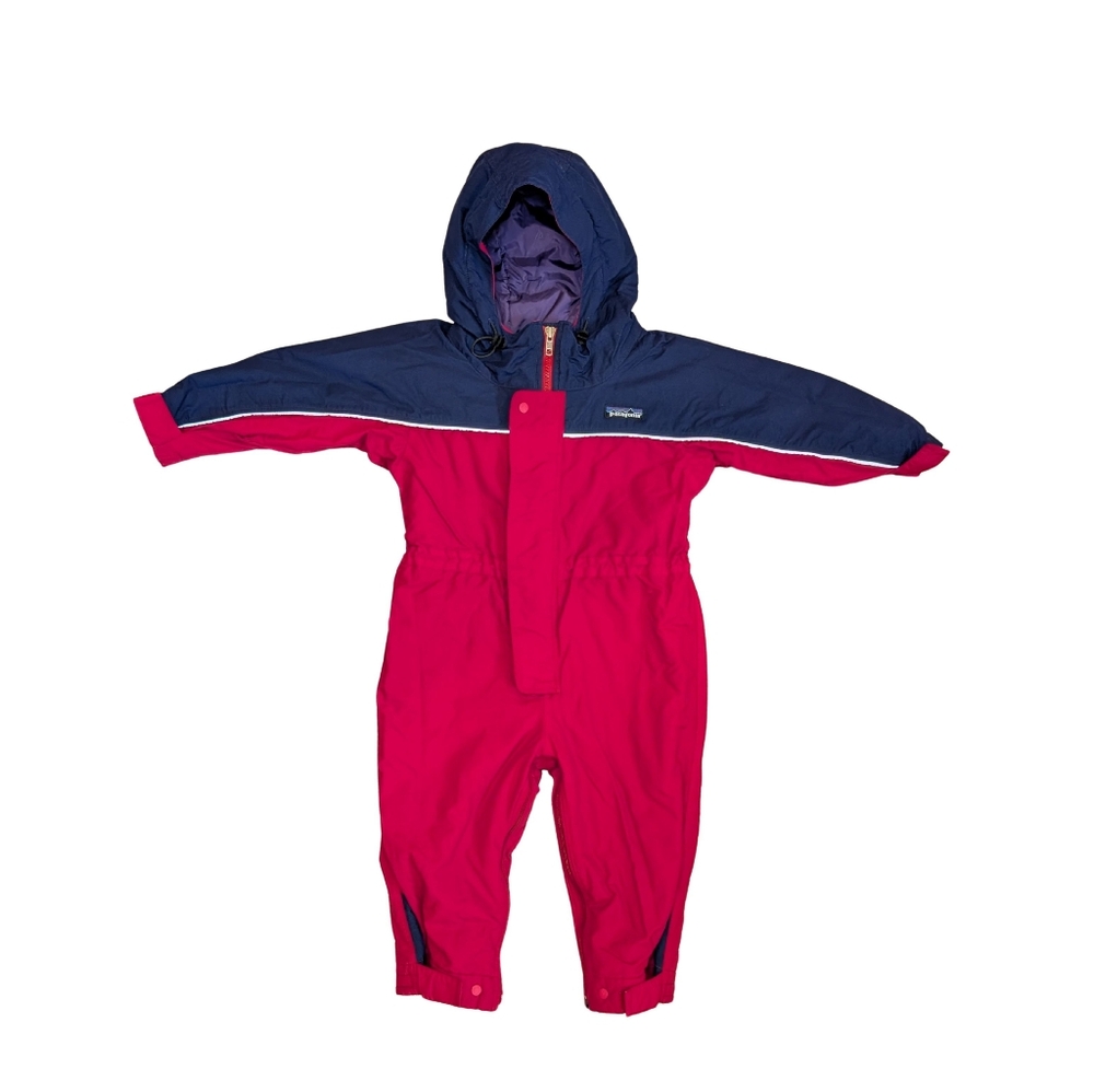 Vintage Patagonia Toddler Snowsuit 3T Blue Red - Picture 2 of 13